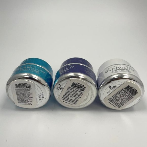 GlamGlow Trio Mini-Pack SuperMud GravityMud ThirstyMud .5 oz ALL SEALED AND NEW - Picture 2 of 2